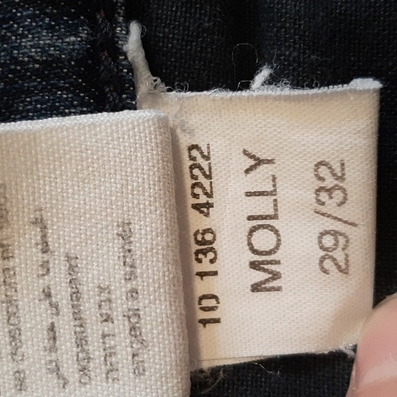 MAVI "Molly" Distressed Look Midrise Flare, Dark Wash Jeans-Size 29/32 - Picture 9 of 11